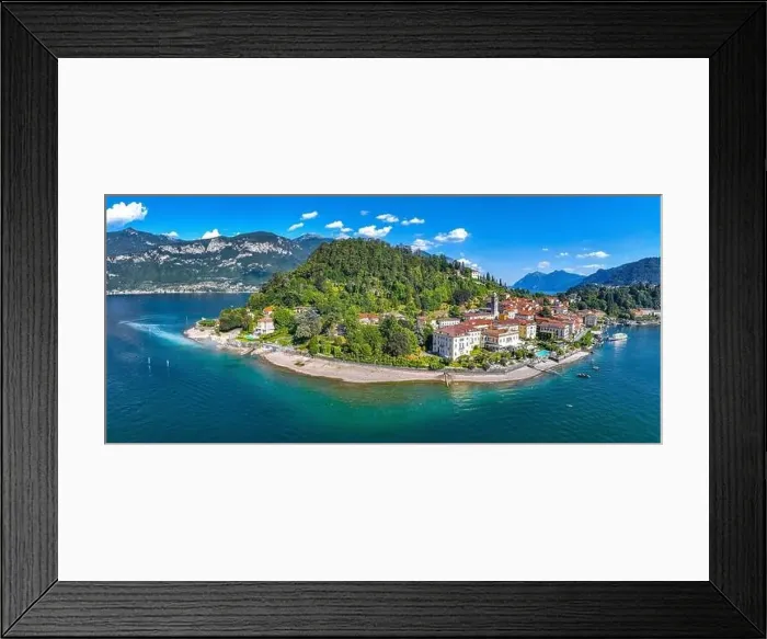Framed Print : Aerial view of Bellagio village in Lake Como, in Italy Framed Print : Aerial view of Bellagio village in Lake Como, in Italy