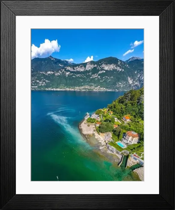 Framed Print : Aerial view of Bellagio village in Lake Como, in Italy Framed Print : Aerial view of Bellagio village in Lake Como, in Italy