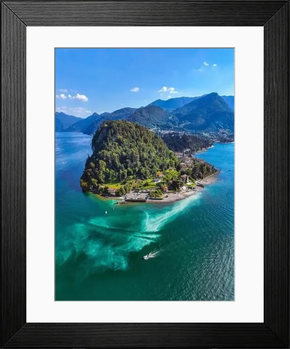 Framed Print : Aerial view of Bellagio village in Lake Como, in Italy Framed Print : Aerial view of Bellagio village in Lake Como, in Italy