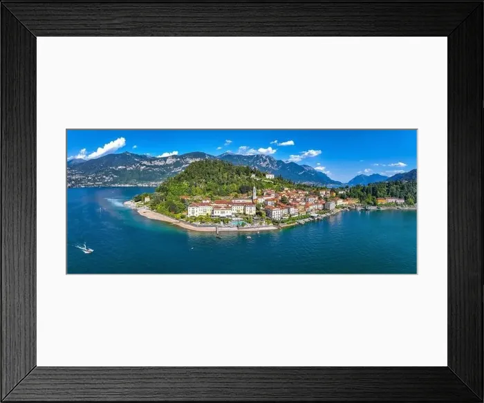 Framed Print : Aerial view of Bellagio village in Lake Como, in Italy Framed Print : Aerial view of Bellagio village in Lake Como, in Italy