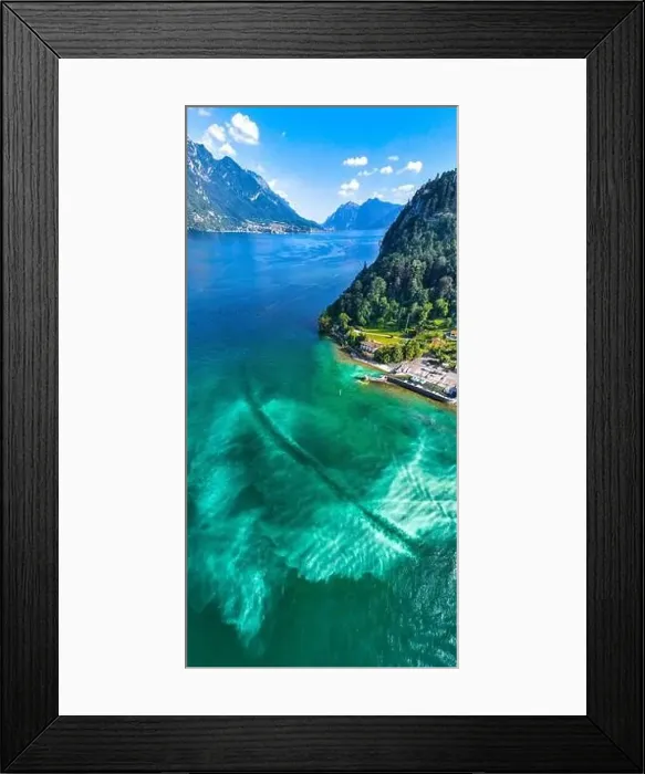Framed Print : Aerial view of Bellagio village in Lake Como, in Italy Framed Print : Aerial view of Bellagio village in Lake Como, in Italy
