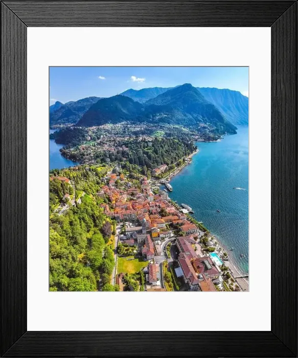 Framed Print : Aerial view of Bellagio village in Lake Como, in Italy Framed Print : Aerial view of Bellagio village in Lake Como, in Italy