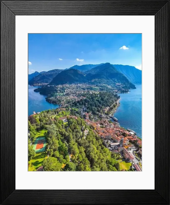 Framed Print : Aerial view of Bellagio village in Lake Como, in Italy Framed Print : Aerial view of Bellagio village in Lake Como, in Italy