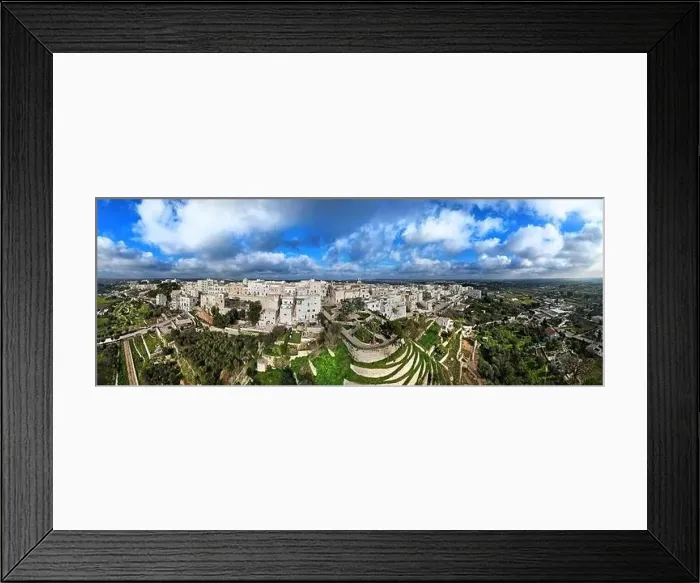 Framed Print : Aerial view of the town of Cisternino in itria valley, apulia Framed Print : Aerial view of the town of Cisternino in itria valley, apulia