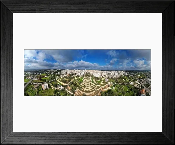 Framed Print : Aerial view of the town of Cisternino in itria valley, apulia Framed Print : Aerial view of the town of Cisternino in itria valley, apulia