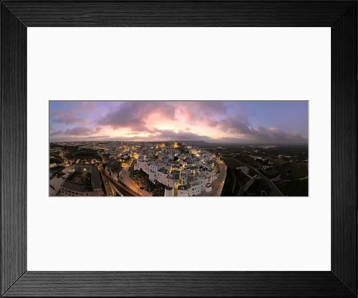 Framed Print : Aerial view of Ostuni white city in Puglia, Italy Framed Print : Aerial view of Ostuni white city in Puglia, Italy