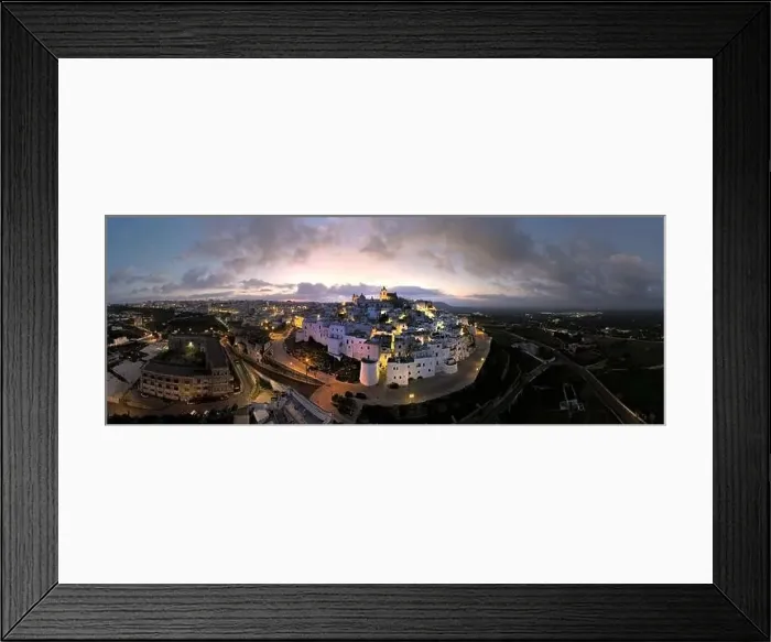 Framed Print : Aerial view of Ostuni white city in Puglia, Italy Framed Print : Aerial view of Ostuni white city in Puglia, Italy