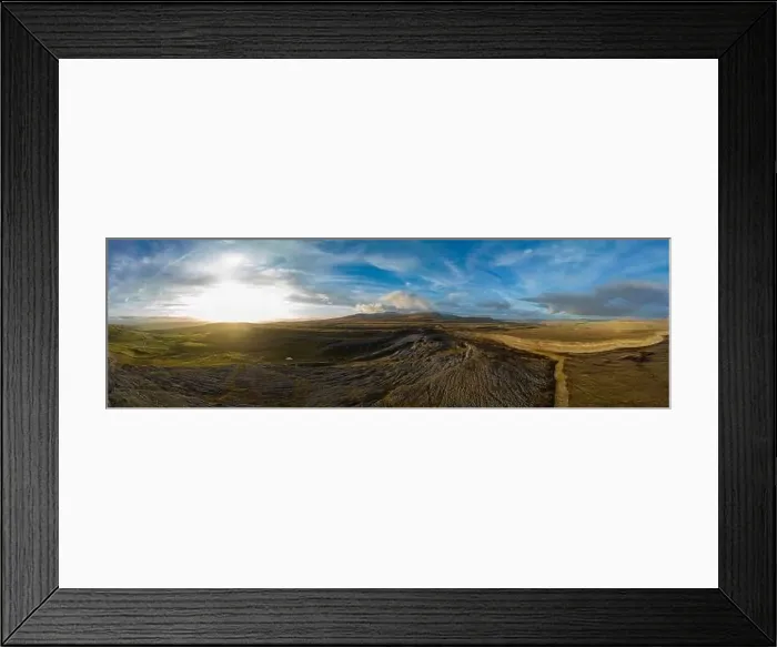 Framed Print : Limestone pavement panoramic drone aerials # of Crummock Dale near Austwick, North Yorkshire Framed Print : Limestone pavement panoramic drone aerials # of Crummock Dale near Austwick, North Yorkshire