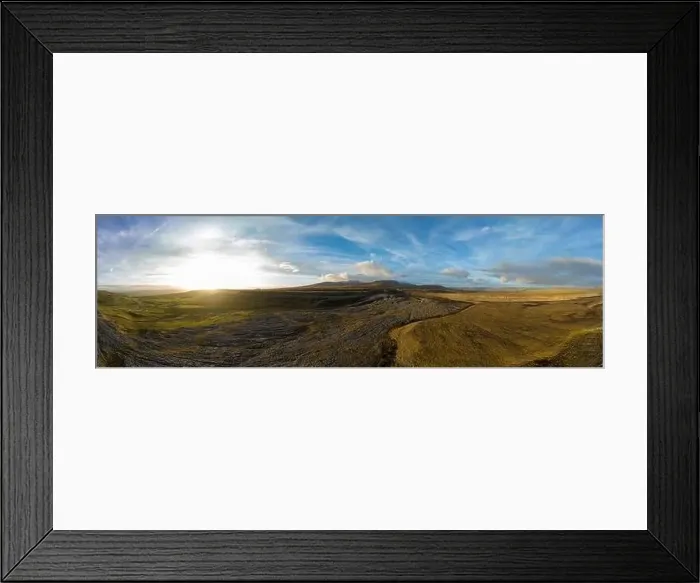 Framed Print : Limestone pavement panoramic drone aerials # of Crummock Dale near Austwick, North Yorkshire Framed Print : Limestone pavement panoramic drone aerials # of Crummock Dale near Austwick, North Yorkshire