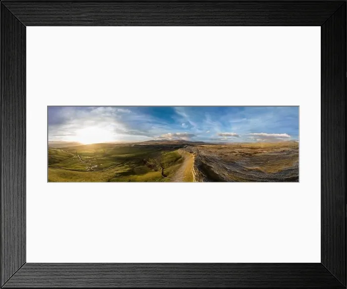 Framed Print : Limestone pavement panoramic drone aerials # of Crummock Dale near Austwick, North Yorkshire Framed Print : Limestone pavement panoramic drone aerials # of Crummock Dale near Austwick, North Yorkshire