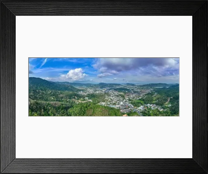 Framed Print : Panorama view Aerial view of Kathu district Phuket Thailand from Drone camera High angle view Framed Print : Panorama view Aerial view of Kathu district Phuket Thailand from Drone camera High angle view