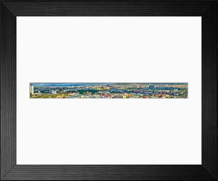 Framed Print : Ulan-Ude, Russia - July 20, 2022: Panoramic view from the height of the city in summer on a bright sunny day Framed Print : Ulan-Ude, Russia - July 20, 2022: Panoramic view from the height of the city in summer on a bright sunny day