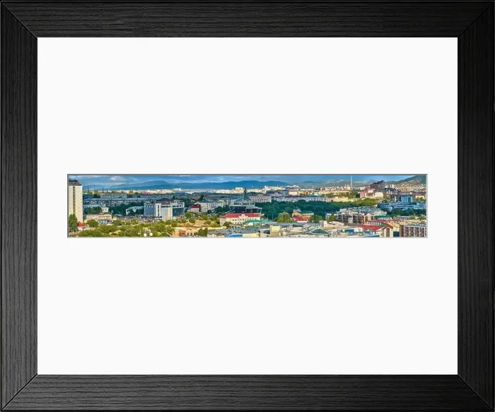 Framed Print : Ulan-Ude, Russia - July 20, 2022: Panoramic view from the height of the city in summer on a bright sunny day Framed Print : Ulan-Ude, Russia - July 20, 2022: Panoramic view from the height of the city in summer on a bright sunny day