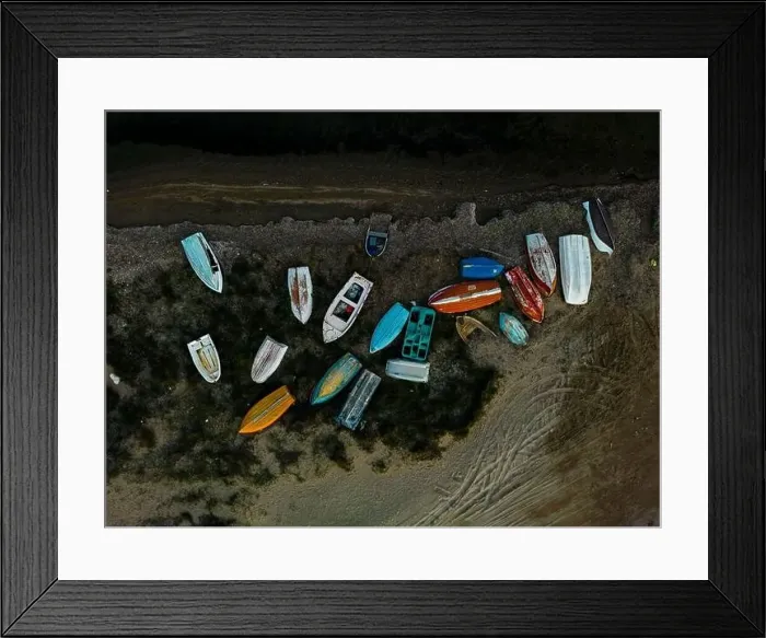Framed Print : Colourful photo of abandoned fishing boats Framed Print : Colourful photo of abandoned fishing boats