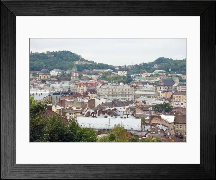 Framed Print : LVIV, UKRAINE - SEPTEMBER 11, 2022 Panorama view of the historical old city in Lviv Framed Print : LVIV, UKRAINE - SEPTEMBER 11, 2022 Panorama view of the historical old city in Lviv