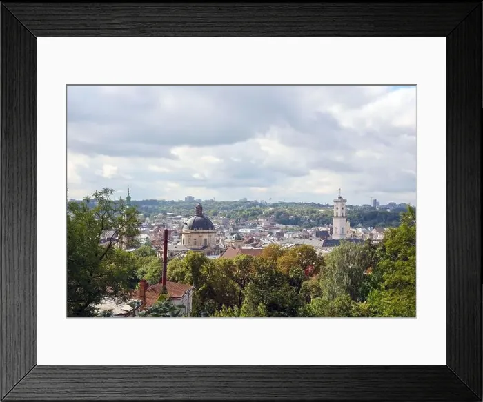 Framed Print : LVIV, UKRAINE - SEPTEMBER 11, 2022 Panorama view of the historical old city in Lviv Framed Print : LVIV, UKRAINE - SEPTEMBER 11, 2022 Panorama view of the historical old city in Lviv