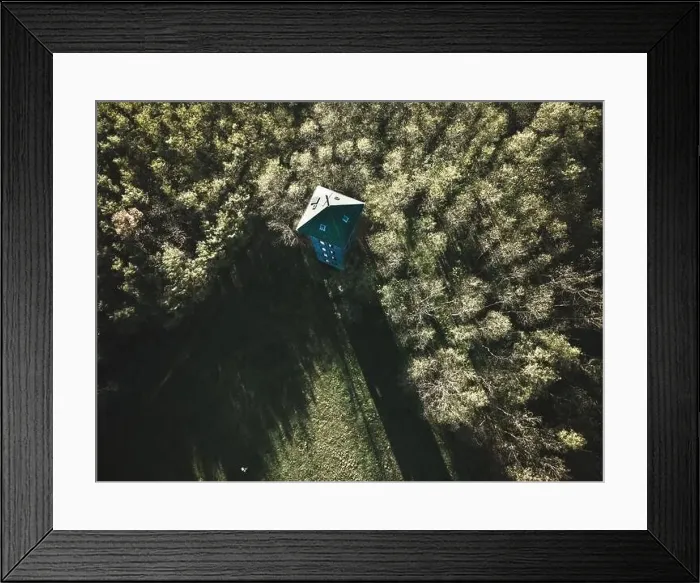 Framed Print : Drone shot of the Great Lookout on the hillside with the wooded area behind it Framed Print : Drone shot of the Great Lookout on the hillside with the wooded area behind it