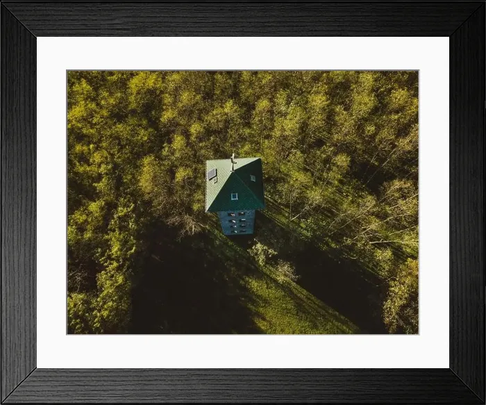 Framed Print : Drone shot of the Great Lookout on the hillside with the wooded area behind it Framed Print : Drone shot of the Great Lookout on the hillside with the wooded area behind it