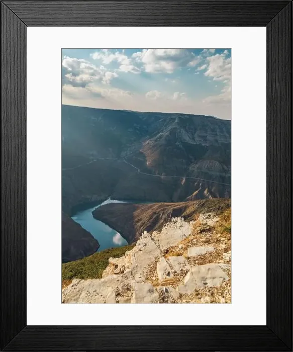 Framed Print : The Sulak Canyon is one of the deepest canyons in the world and the deepest in Europe