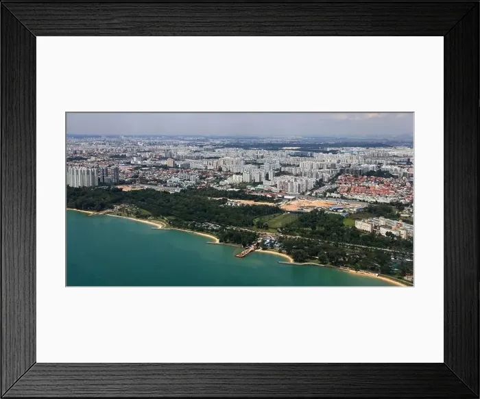 Framed Print : Aerial view of the Singapore, Panorama of Singapore downtown, High angle view of residential area of Singapore Framed Print : Aerial view of the Singapore, Panorama of Singapore downtown, High angle view of residential area of Singapore