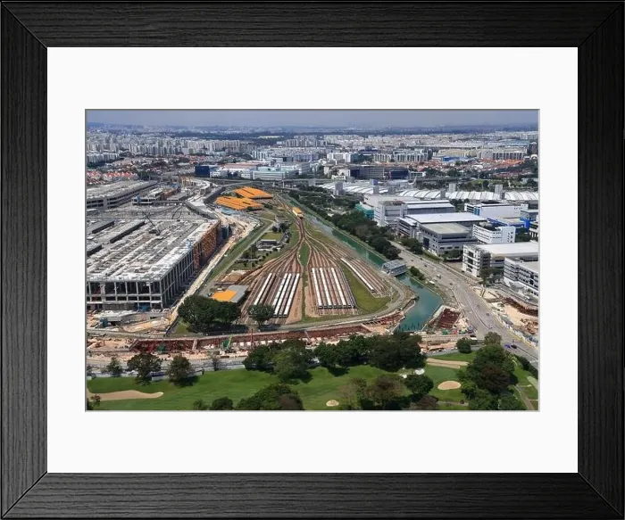 Framed Print : Aerial view of the Singapore, Panorama of Singapore downtown Framed Print : Aerial view of the Singapore, Panorama of Singapore downtown