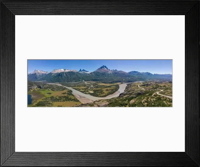 Framed Print : Panorama view from the viewpoint Mirador Rio Ibañez at the Carretera Austral in Patagonia, Chile Framed Print : Panorama view from the viewpoint Mirador Rio Ibañez at the Carretera Austral in Patagonia, Chile