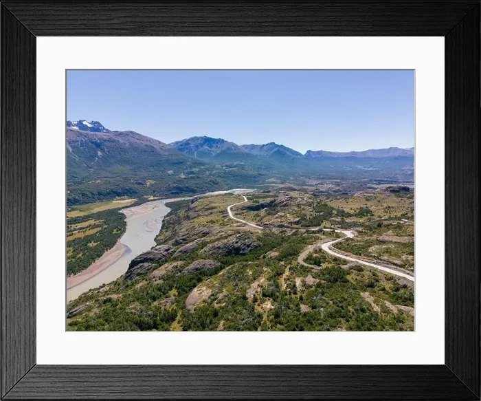 Framed Print : View from the viewpoint Mirador Rio Ibañez at the Carretera Austral in Patagonia, Chile Framed Print : View from the viewpoint Mirador Rio Ibañez at the Carretera Austral in Patagonia, Chile