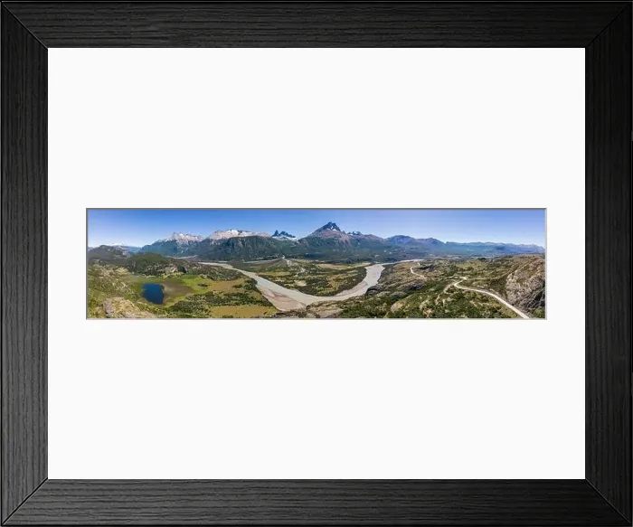 Framed Print : Panorama view from the viewpoint Mirador Rio Ibañez at the Carretera Austral in Patagonia, Chile Framed Print : Panorama view from the viewpoint Mirador Rio Ibañez at the Carretera Austral in Patagonia, Chile