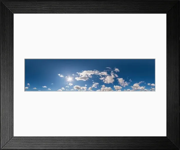 Framed Print : Blue sky panorama with Cirrus clouds