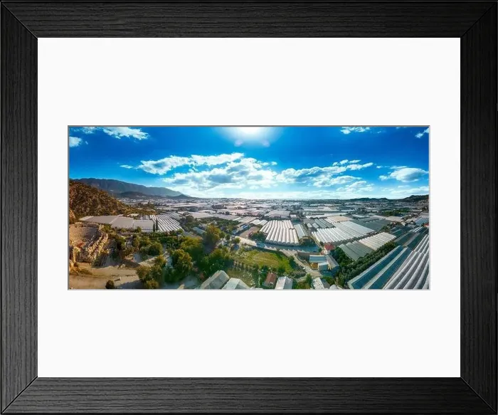 Framed Print : High angle drone aerial view of greenhouse fields of greens plantation in Demre - Antalya province, Turkey Framed Print : High angle drone aerial view of greenhouse fields of greens plantation in Demre - Antalya province, Turkey