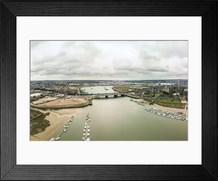 Framed Print : Aerial drone view to Rochester cathedral and castle Framed Print : Aerial drone view to Rochester cathedral and castle