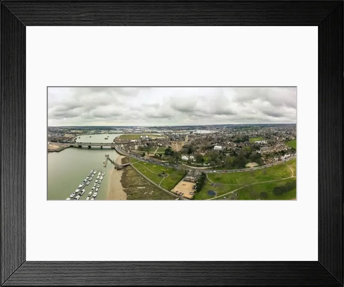 Framed Print : Aerial drone view to Rochester cathedral and castle Framed Print : Aerial drone view to Rochester cathedral and castle