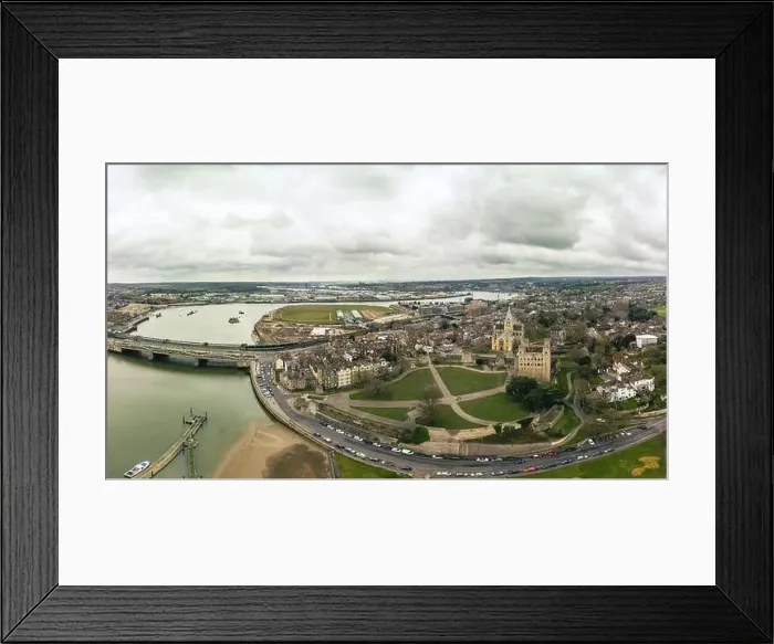 Framed Print : Aerial drone view to Rochester cathedral and castle Framed Print : Aerial drone view to Rochester cathedral and castle