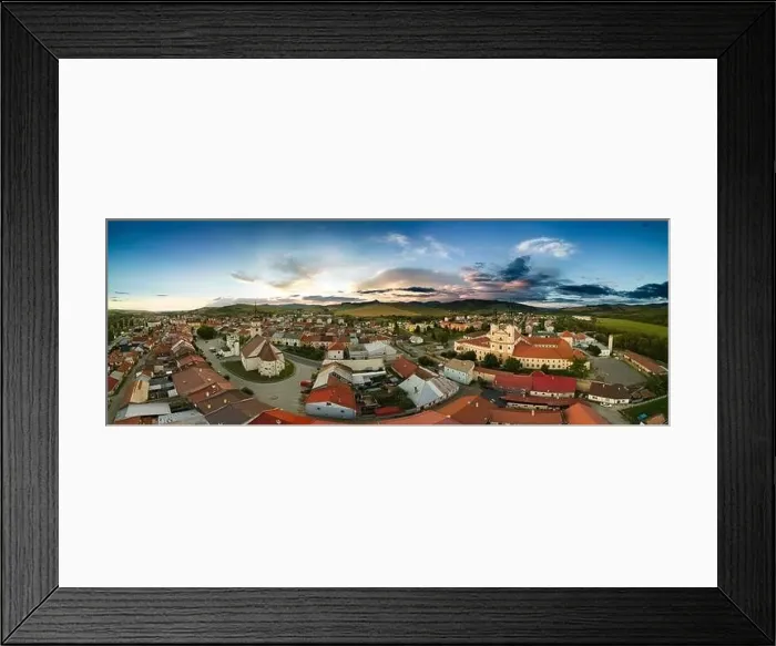Framed Print : Aerial drone view of Podolinec, the town near Stara Lubovna, Slovakia, during sunset Framed Print : Aerial drone view of Podolinec, the town near Stara Lubovna, Slovakia, during sunset