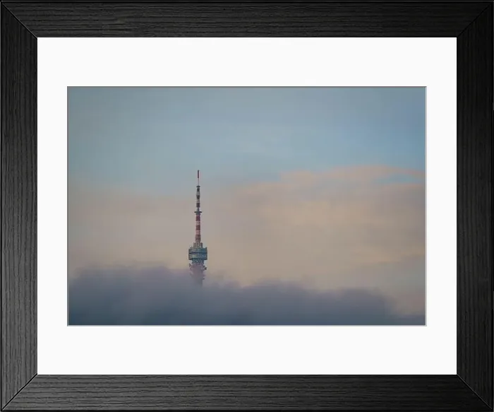 Framed Print : Tv tower in Pecs, Hungary with cloudy sky Framed Print : Tv tower in Pecs, Hungary with cloudy sky