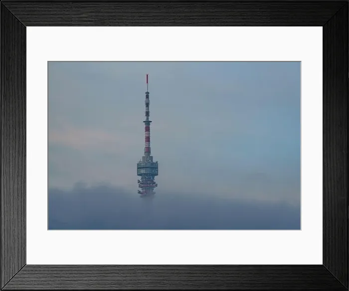 Framed Print : Tv tower in Pecs, Hungary with cloudy sky Framed Print : Tv tower in Pecs, Hungary with cloudy sky