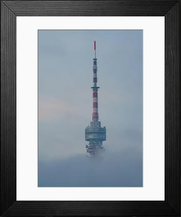 Framed Print : Tv tower in Pecs, Hungary with cloudy sky Framed Print : Tv tower in Pecs, Hungary with cloudy sky