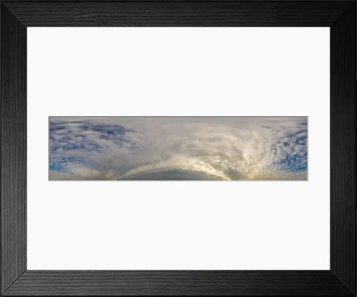 Framed Print : Overcast sky panorama on rainy day with Stratocumulus clouds in seamless spherical equirectangular format Framed Print : Overcast sky panorama on rainy day with Stratocumulus clouds in seamless spherical equirectangular format