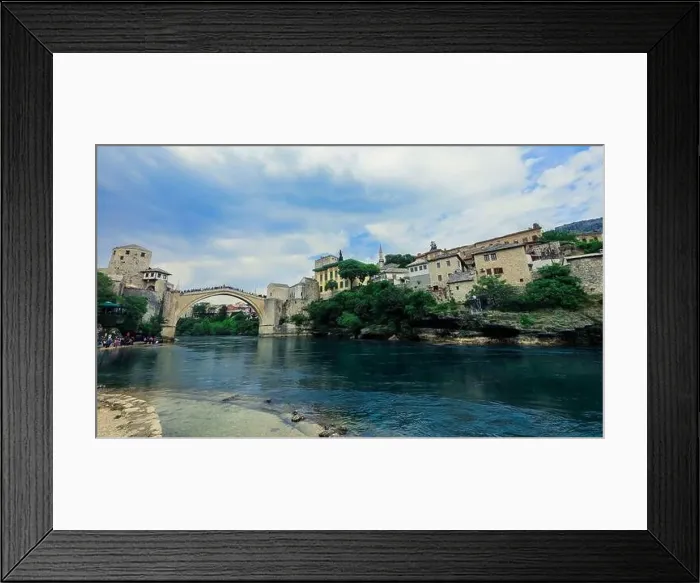 Framed Print : Panoramic View to the Spring and Green cityscape of Mostar, Bosnia and Herzegovina Framed Print : Panoramic View to the Spring and Green cityscape of Mostar, Bosnia and Herzegovina