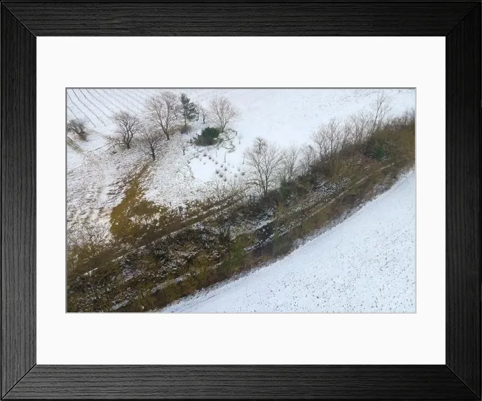 Framed Print : drone flight over landscape with very little snow Framed Print : drone flight over landscape with very little snow