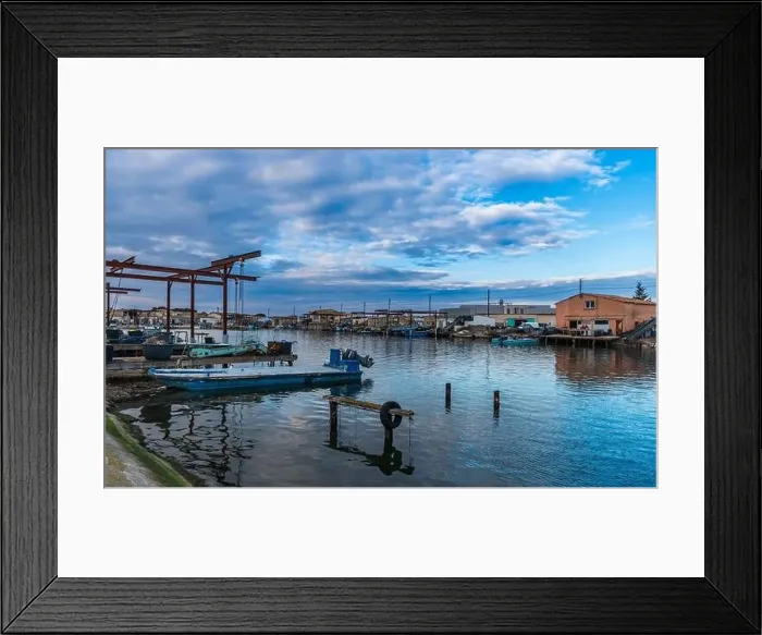Framed Print : View of the Mourre Blanc oyster farms near Mèze, Occitanie, France Framed Print : View of the Mourre Blanc oyster farms near Mèze, Occitanie, France