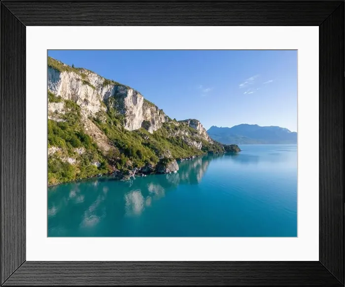 Framed Print : Aerial view of the picturesque Marble Caves near Puerto Rio Tranquilo - Lago General Carrera, Chile