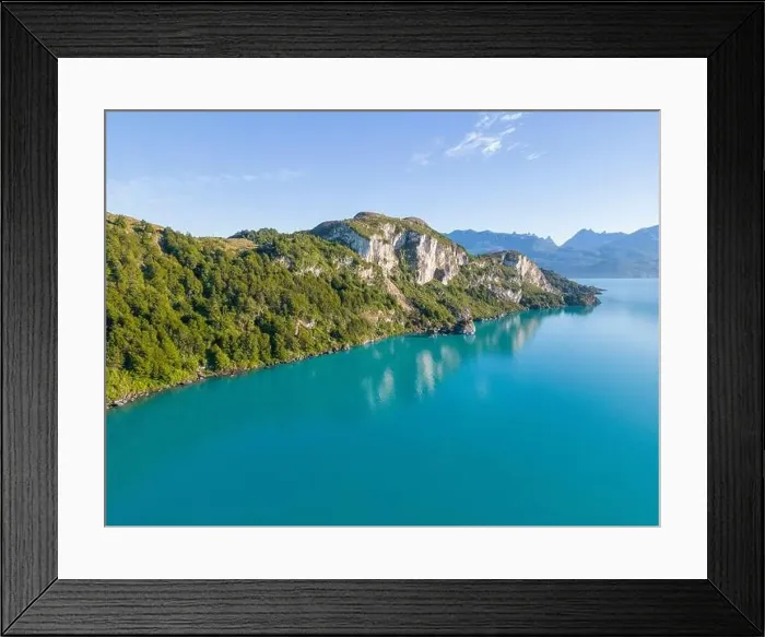 Framed Print : Aerial view of the picturesque Marble Caves near Puerto Rio Tranquilo - Lago General Carrera, Chile Framed Print : Aerial view of the picturesque Marble Caves near Puerto Rio Tranquilo - Lago General Carrera, Chile