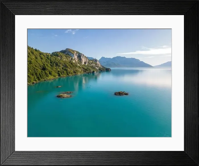 Framed Print : Aerial view of the picturesque Marble Caves near Puerto Rio Tranquilo - Lago General Carrera, Chile Framed Print : Aerial view of the picturesque Marble Caves near Puerto Rio Tranquilo - Lago General Carrera, Chile