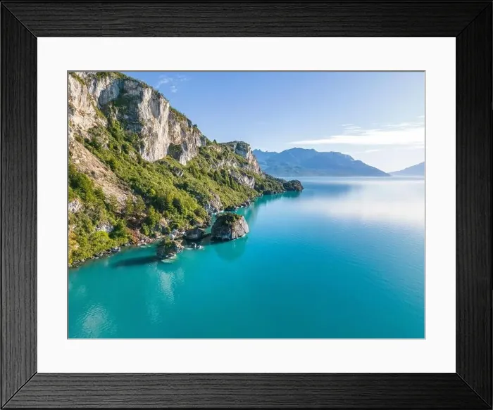Framed Print : Aerial view of the picturesque Marble Caves near Puerto Rio Tranquilo - Lago General Carrera, Chile Framed Print : Aerial view of the picturesque Marble Caves near Puerto Rio Tranquilo - Lago General Carrera, Chile