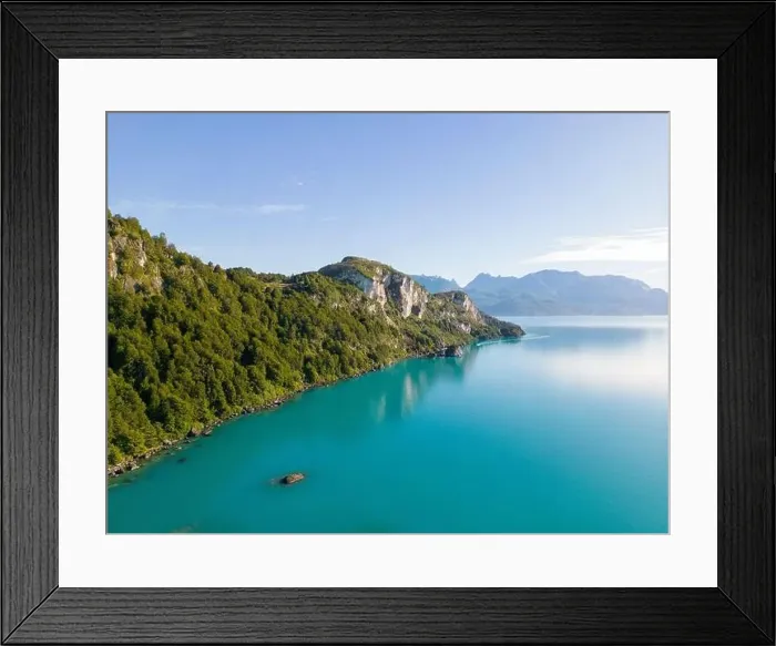 Framed Print : Aerial view of the picturesque Marble Caves near Puerto Rio Tranquilo - Lago General Carrera, Chile Framed Print : Aerial view of the picturesque Marble Caves near Puerto Rio Tranquilo - Lago General Carrera, Chile