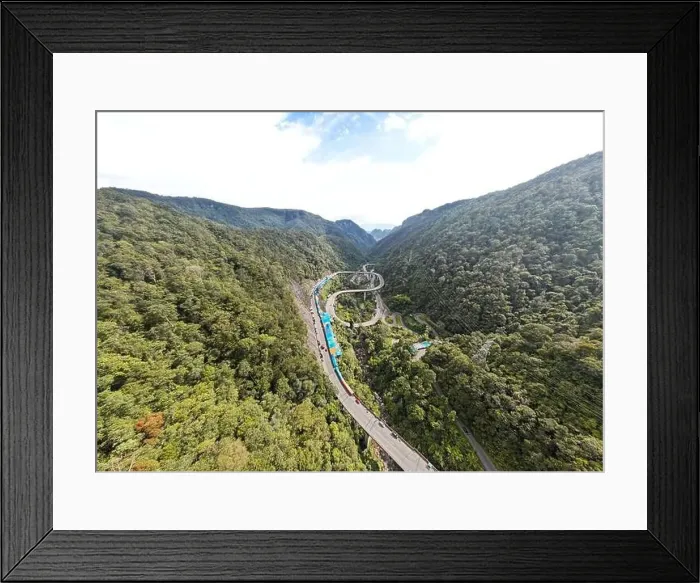 Framed Print : Aerial view of Kelok 9 bridge West Sumatra. Payakumbuh, Indonesia, January 26, 2023 Framed Print : Aerial view of Kelok 9 bridge West Sumatra. Payakumbuh, Indonesia, January 26, 2023