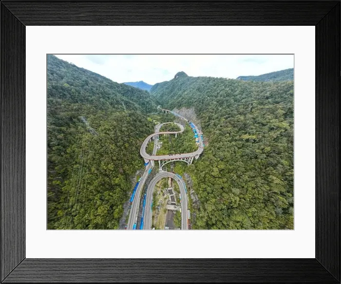 Framed Print : Aerial view of Kelok 9 bridge West Sumatra. Payakumbuh, Indonesia, January 26, 2023 Framed Print : Aerial view of Kelok 9 bridge West Sumatra. Payakumbuh, Indonesia, January 26, 2023