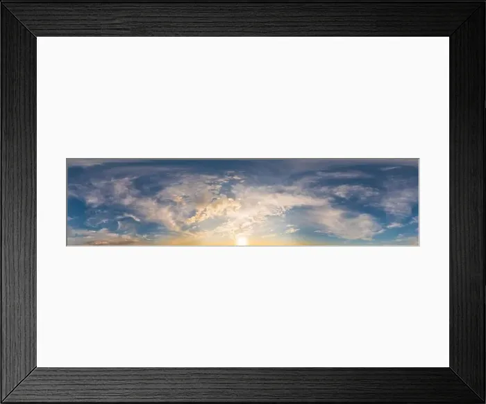 Framed Print : Blue sunset sky panorama with puffy Cumulus clouds Framed Print : Blue sunset sky panorama with puffy Cumulus clouds