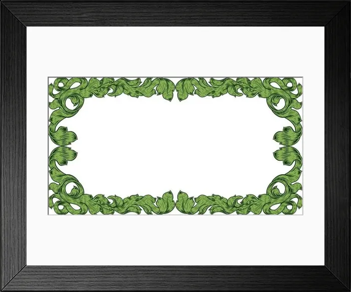 Framed Print : Filigree Heraldry Leaf Pattern Floral Border Frame Framed Print : Filigree Heraldry Leaf Pattern Floral Border Frame